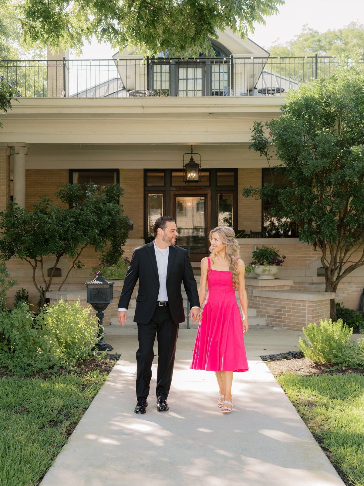 Chris and Brittney on the front steps
